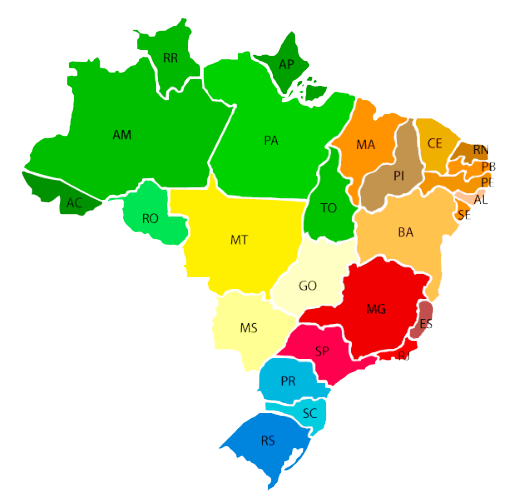 Mapa do Brasil Estados. – Loja Virtual Ampla Visão